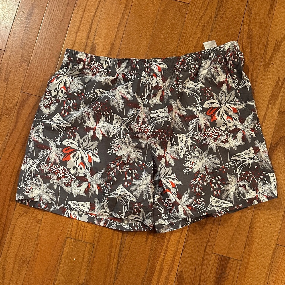 Men’s Columbia pFG Floral Print Swim Shorts - Gray & Red